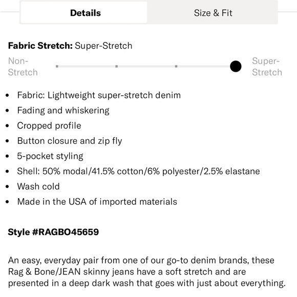 rag and bone Cate Ankle Skinny - Carmen Size 32 - Picture 16 of 16